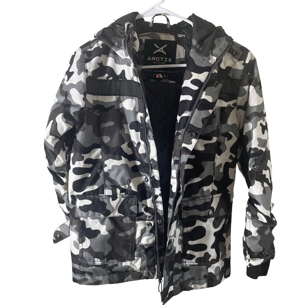 Arctix Tundra Youth Camo Snow Jacket M 8K Insulated Puffer Ski Sledding Coat
